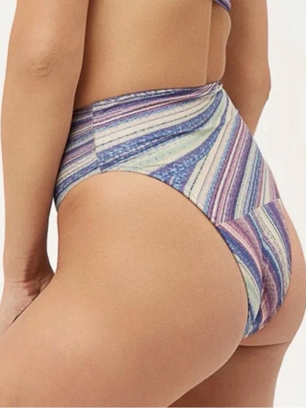 Frankies Bikinis Jenna Printed High Waist Bikini Bottom, Shimmy, Medium, $85